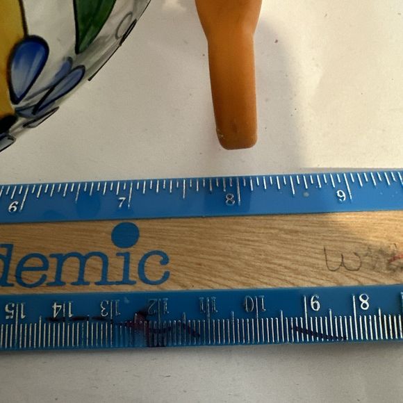 ‘Crystal Clear’ Pitcher - Hand Painted Fruit And Flowers, 22k Gold Painted Rim - Picture 4 of 11